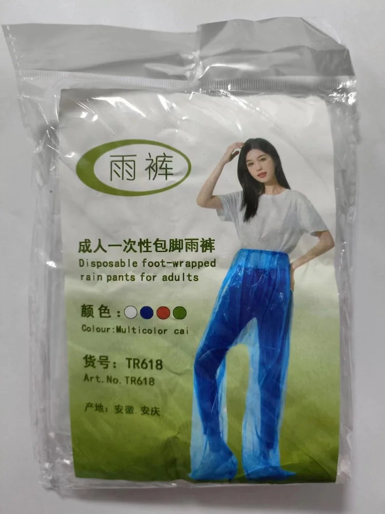 Disposable Waterproof Pants Especially Suitable for Riders of Motorcycle Scooter Bike in Raining Days Feet-wrapped Rain Pants