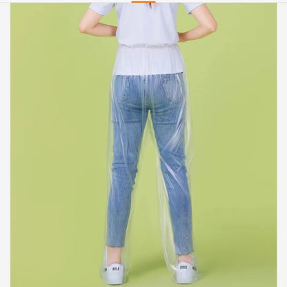 Disposable Waterproof Pants Especially Suitable for Riders of Motorcycle Scooter Bike in Raining Days Feet-wrapped Rain Pants