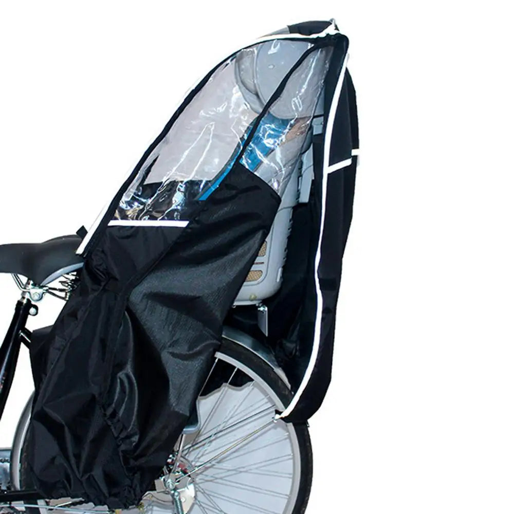 Bicycle Child Seat Canopy Cover Waterproof Bike Child Seat Rain Canopy Bicycle Rain Cover with Transparent Window Universal Pad