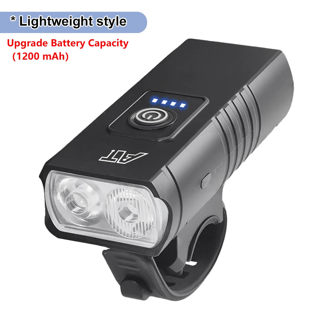 BK02 Bike Light USB Rechargeable T6 LED Bicycle Lights 6 Modes MTB Flashlight Bicycle Headlight for Cycling Bicycle Front Lamp