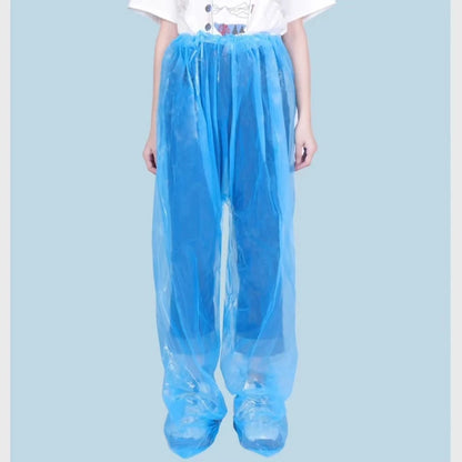 Disposable Waterproof Pants Especially Suitable for Riders of Motorcycle Scooter Bike in Raining Days Feet-wrapped Rain Pants