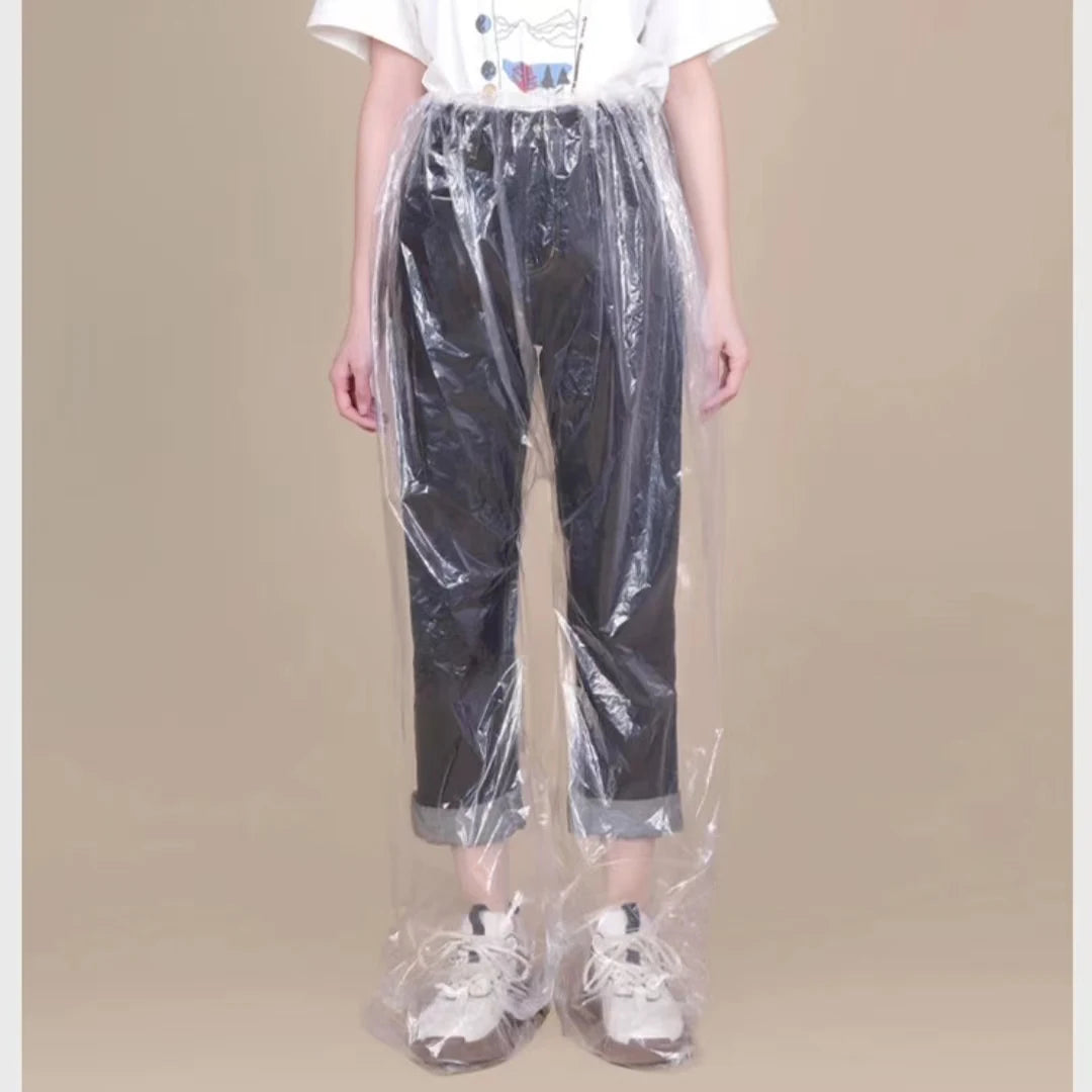 Disposable Waterproof Pants Especially Suitable for Riders of Motorcycle Scooter Bike in Raining Days Feet-wrapped Rain Pants
