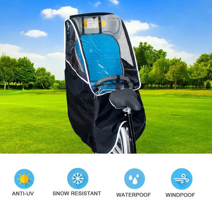 Bicycle Child Seat Canopy Cover Waterproof Bike Child Seat Rain Canopy Bicycle Rain Cover with Transparent Window Universal Pad