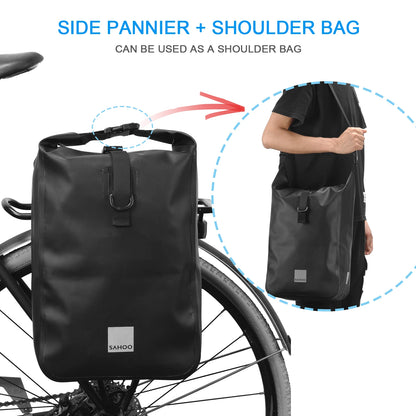 Cycling Bicycle Bike Rear Seat Trunk Bag Large Capacity Panniers Reflective Rear Bag Waterproof Bicycle Storage Bag