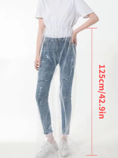 Disposable Waterproof Pants Especially Suitable for Riders of Motorcycle Scooter Bike in Raining Days Feet-wrapped Rain Pants