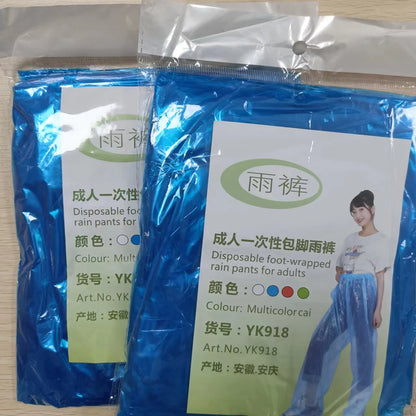 Disposable Waterproof Pants Especially Suitable for Riders of Motorcycle Scooter Bike in Raining Days Feet-wrapped Rain Pants