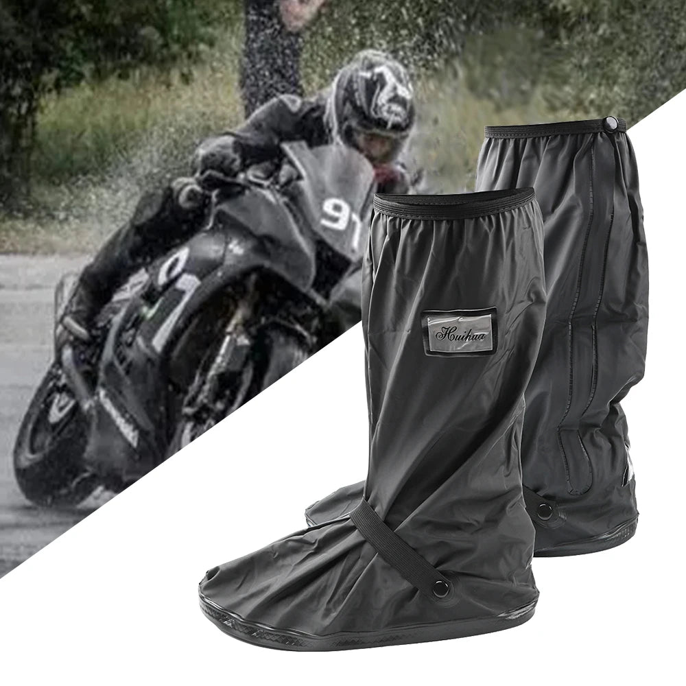 Reusable Motorcycle Scooter Dirt Bike Rain Shoes Cover Non-Slip Boot Covers Unisex Bicycle Shoes Protectors  For Rainy Snowy Day