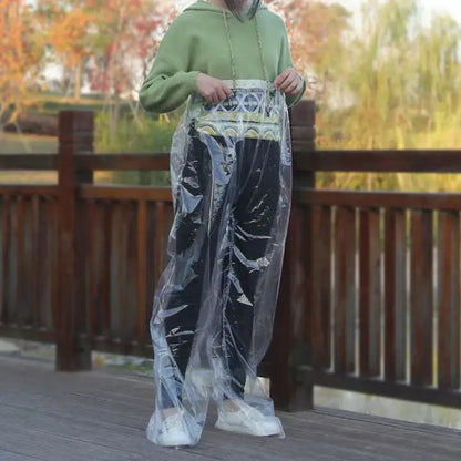 Disposable Waterproof Pants Especially Suitable for Riders of Motorcycle Scooter Bike in Raining Days Feet-wrapped Rain Pants