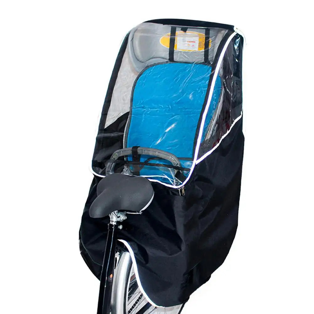Bicycle Child Seat Canopy Cover Waterproof Bike Child Seat Rain Canopy Bicycle Rain Cover with Transparent Window Universal Pad